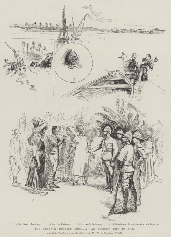 Der Vormarsch nach Dongola, eine Künstlerreise nach Abri von Henry Charles Seppings Wright