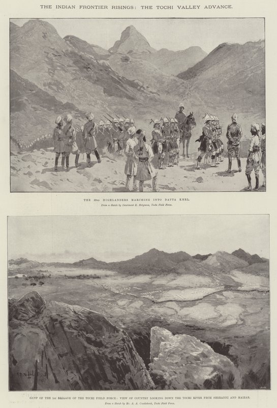 Die Aufstände an der indischen Grenze, der Tochi-Tal-Vorstoß von Henry Charles Seppings Wright