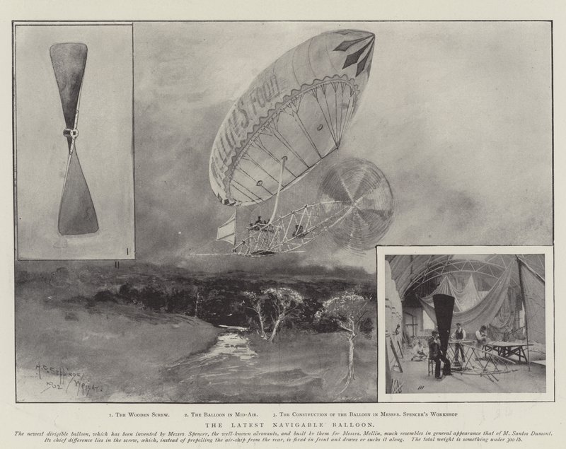 Der neueste navigierbare Ballon von Henry Charles Seppings Wright