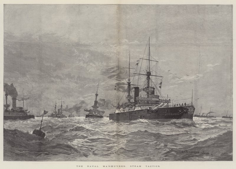 Die Marine-Manöver, Dampftaktiken von Henry Charles Seppings Wright