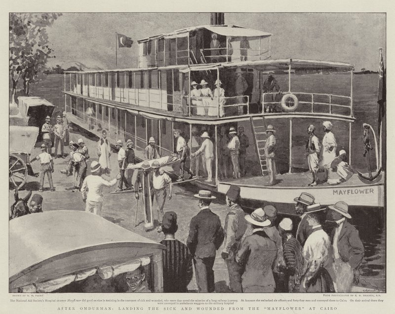 Nach Omdurman, Landung der Kranken und Verwundeten von der Mayflower in Kairo von Henry Marriott Paget