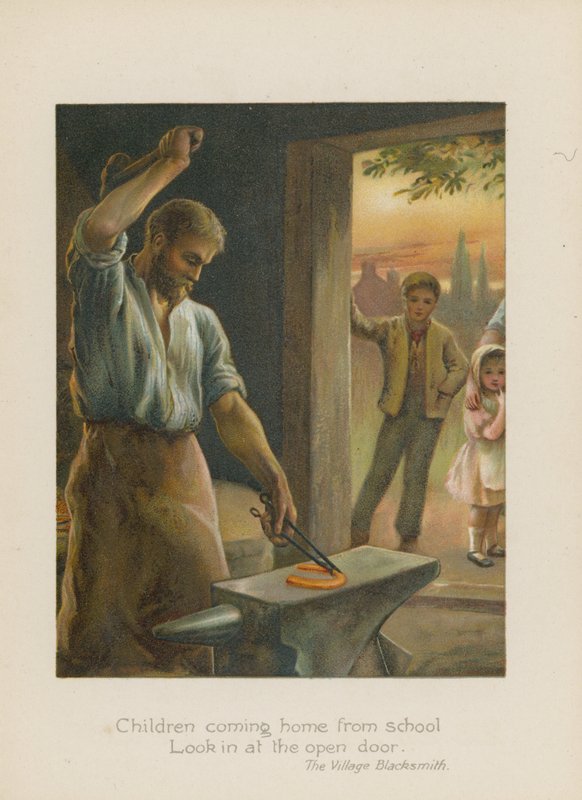 Kinder, die von der Schule nach Hause kommen, schauen durch die offene Tür von Henry Marriott Paget