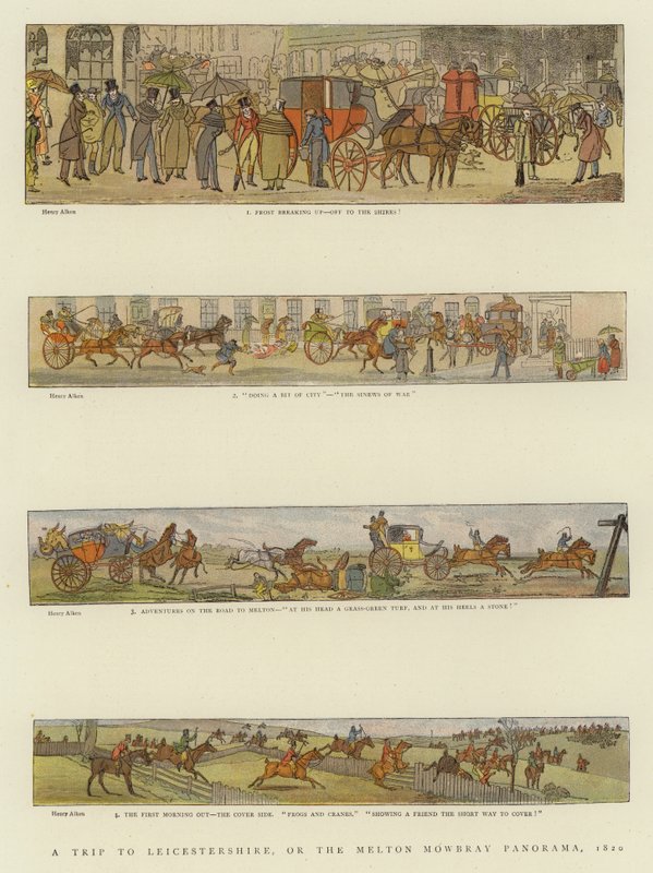 Eine Reise nach Leicestershire, oder das Melton Mowbray Panorama, 1820 von Henry Thomas Alken