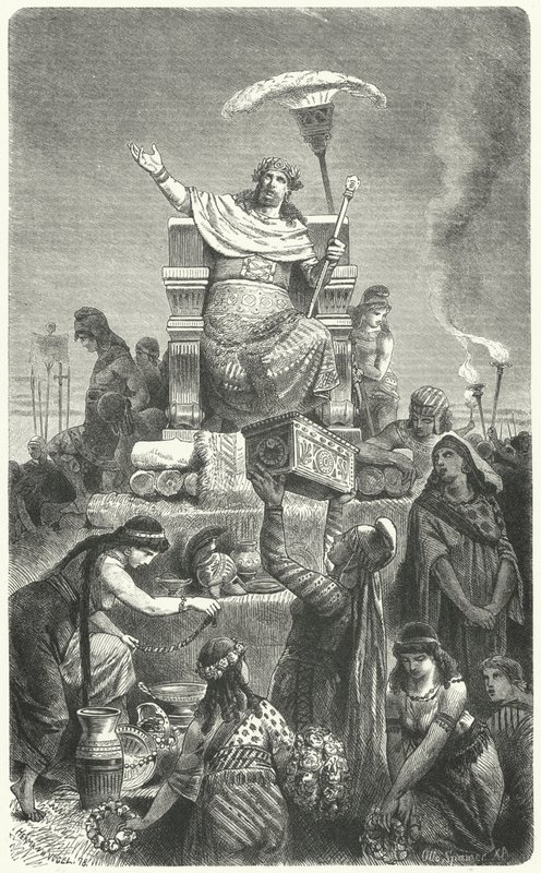 König Krösus auf seinem Scheiterhaufen von Hermann Vogel