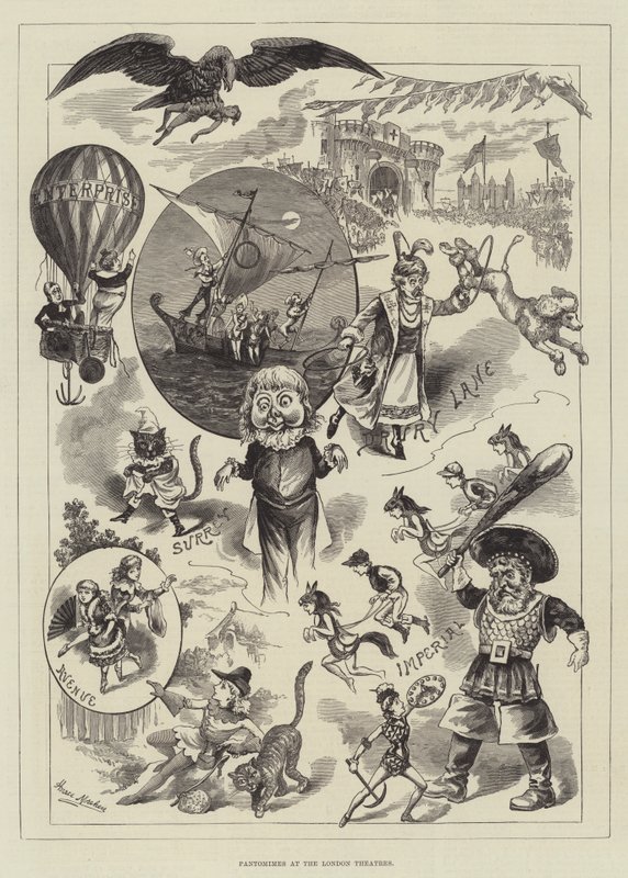 Pantomimen in den Londoner Theatern von Horace Morehen