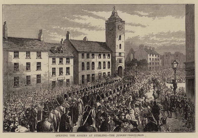 Eröffnung der Assisen in Stirling, die Prozession der Richter von Horatio Gordon Robley