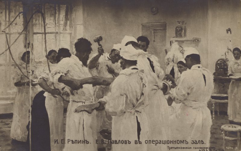 Der Chirurg E. Pavlov im Operationssaal, 1888 von Ilya Efimovich after Repin