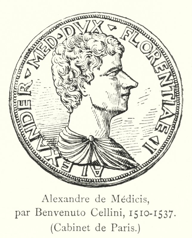 Alexandre de Medicis, von Benvenuto Cellini, 1510-1537, Cabinet de Paris von Italian School