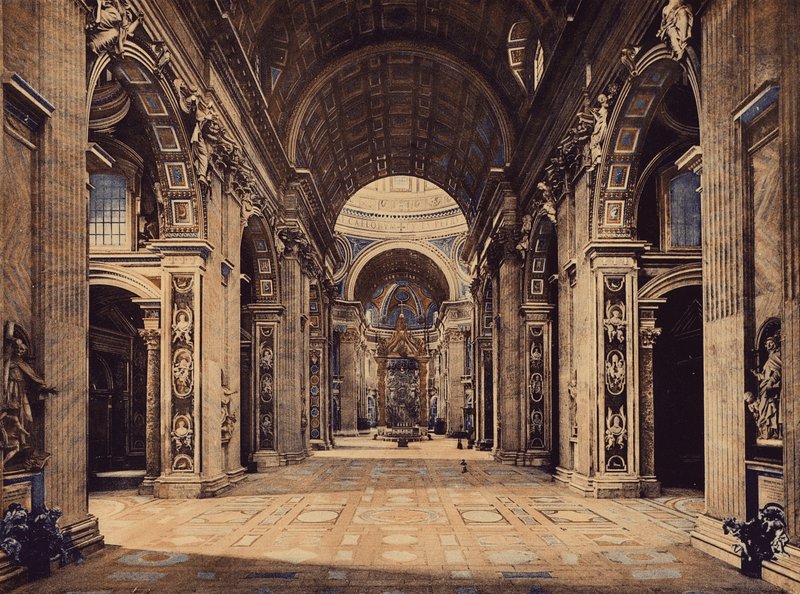 Rom: S. Pietro, Innenansicht von Italian Photographer