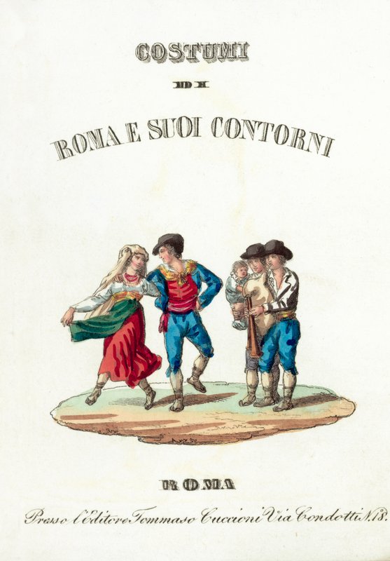 Frontispiz (farbige Gravur) von Italian School