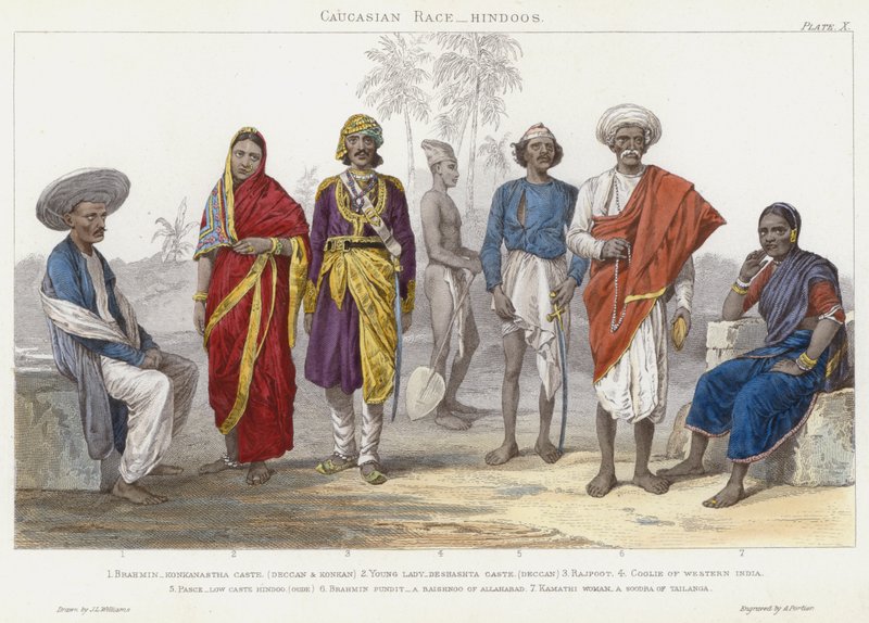 Kaukasische Rasse, Hindus von J.L. (after) Williams