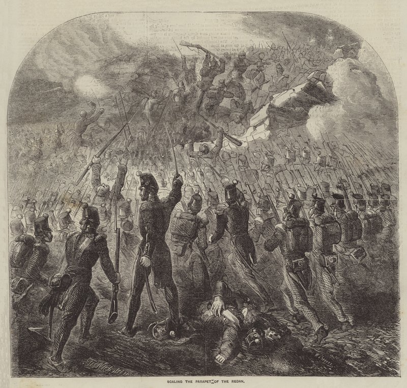 Erklimmen der Brustwehr des Redan von J. H. Nicholson