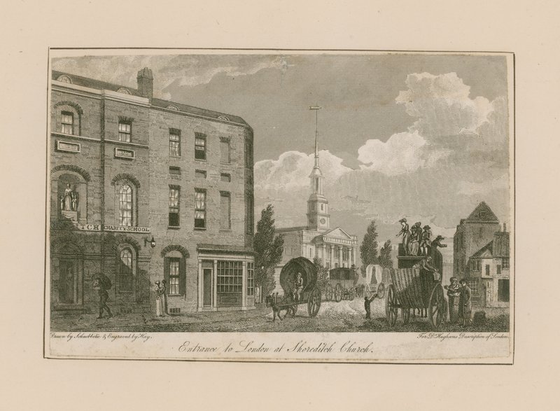 Eingang nach London an der Shoreditch-Kirche von Jacob Schnebbelie