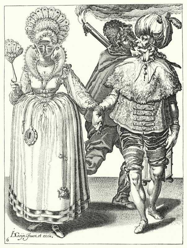 Maskerade (Gravur) von Jacques II de Gheyn
