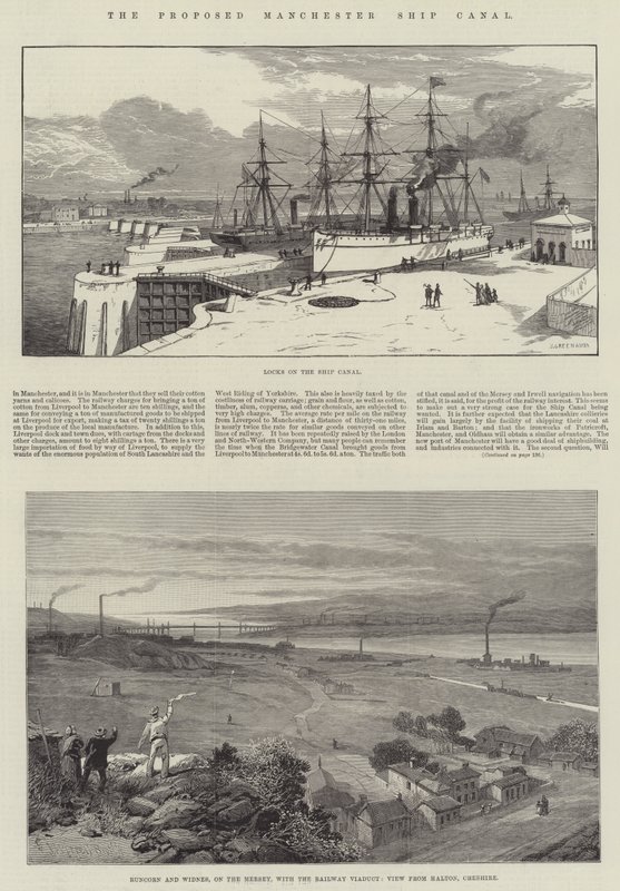 Der vorgeschlagene Manchester Ship Canal von James Burrell Smith