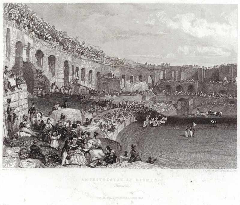 Amphitheater in Nîmes von James Duffield Harding