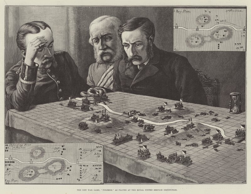 Das neue Kriegsspiel, Polemos, wie es im Royal United Service Institution gespielt wird von Johann Nepomuk Schonberg