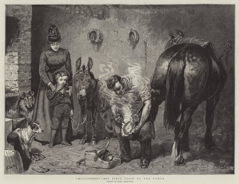 Bedenken, sein erster Besuch in der Schmiede von John Charlton