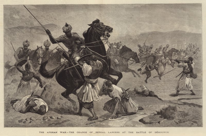 Der Afghanische Krieg, der Angriff der Bengalischen Lanzenreiter in der Schlacht von Dehouruk von John Charlton