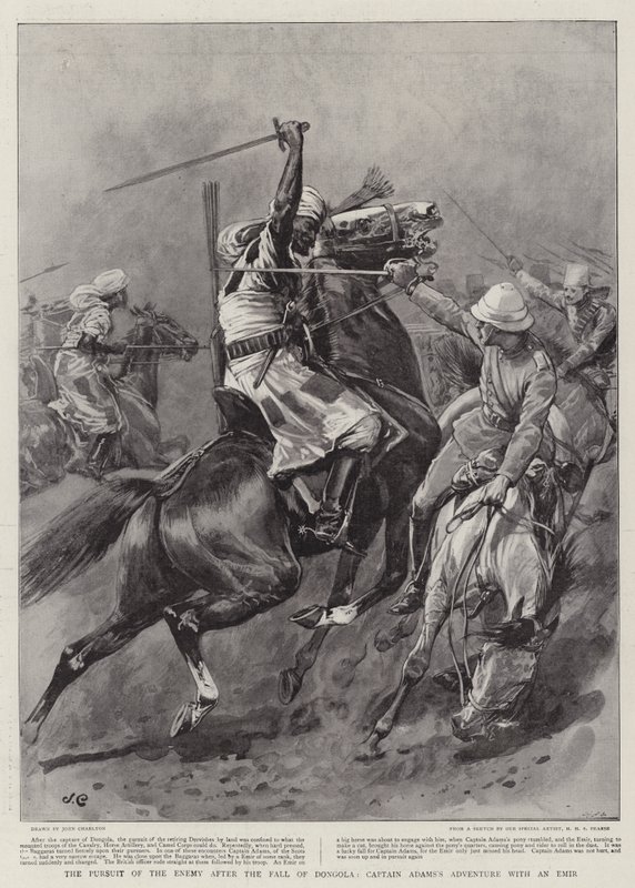 Die Verfolgung des Feindes nach dem Fall von Dongola, Captain Adams