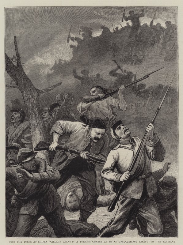 Mit den Türken bei Shipka, Allah! Allah! ein türkischer Angriff nach einem erfolglosen Angriff der Russen von John Dawson Watson