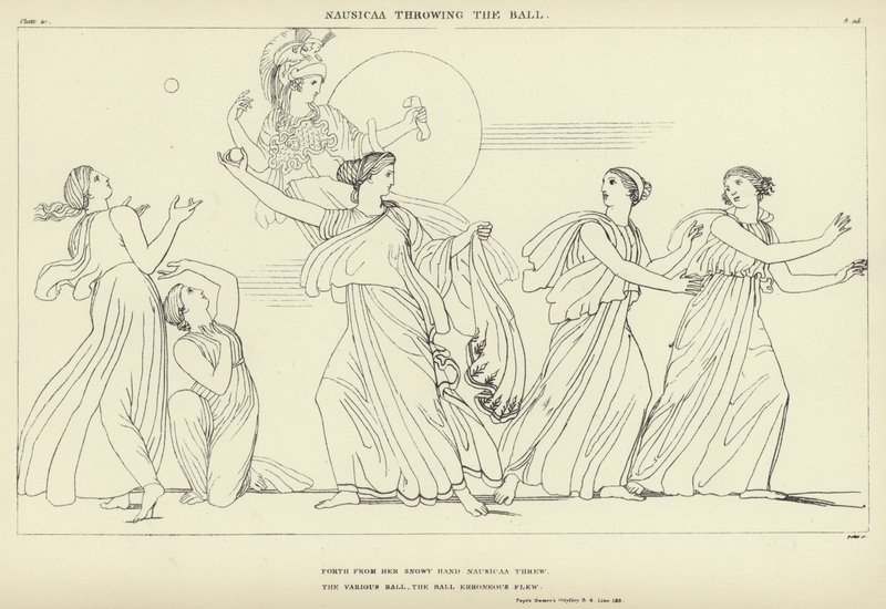 Nausikaa wirft den Ball von John Flaxman