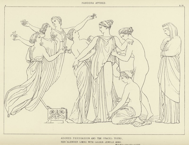 Pandora bekleidet von John Flaxman