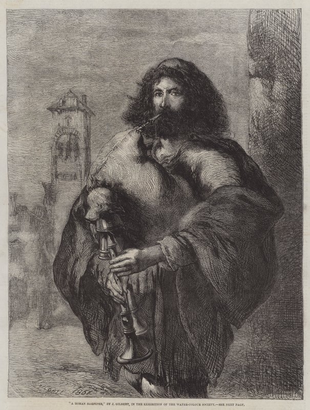 Ein römischer Dudelsackspieler von John Gilbert