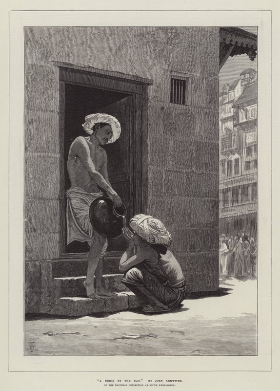 Ein Getränk unterwegs, in der National Collection in South Kensington von John Griffiths