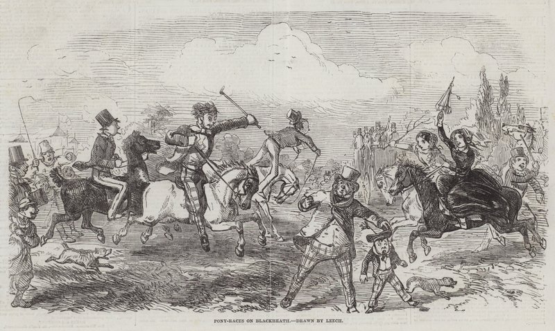 Pony-Rennen auf Blackheath von John Leech