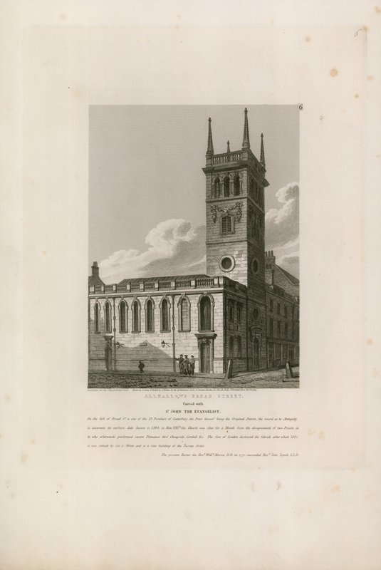 All Hallows, Bread Street, London von John Coney