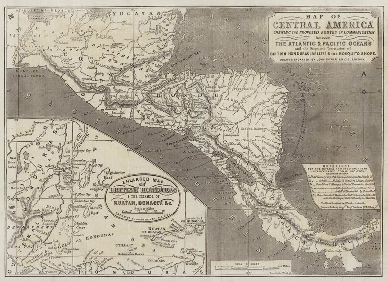 Karte von Mittelamerika von John Dower