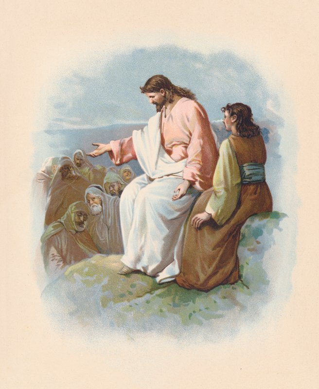 Die Bergpredigt (Farblithografie) von John Lawson