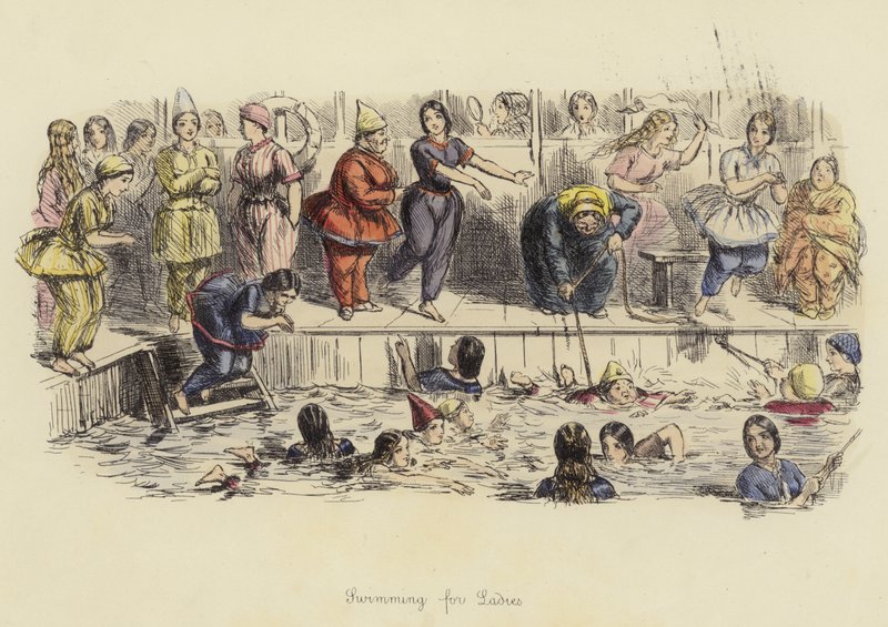 Schwimmen für Damen von John Leech