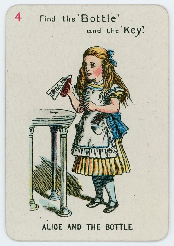 Alice und die Flasche von John Tenniel