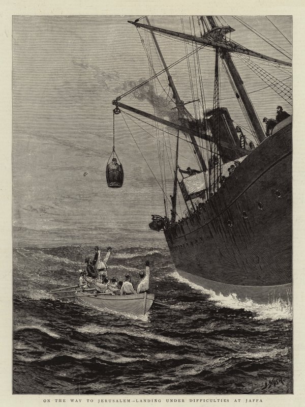 Auf dem Weg nach Jerusalem, Landung unter Schwierigkeiten in Jaffa von Joseph Nash