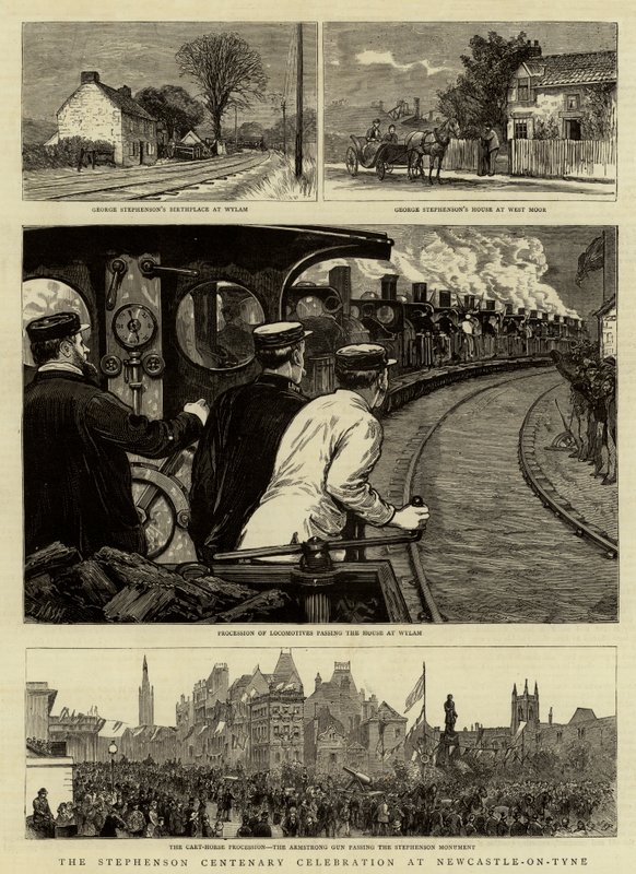 Die Stephenson-Jubiläumsfeier in Newcastle-on-Tyne von Joseph Nash