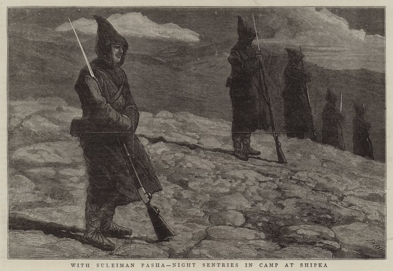 Mit Suleiman Pascha, Nachtswachen im Lager bei Shipka von Joseph Nash