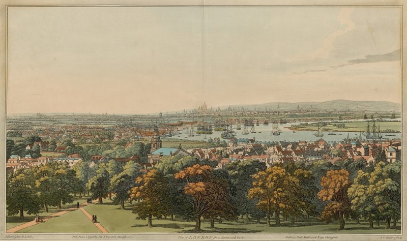 Blick auf London vom Greenwich Park von Joseph Farington