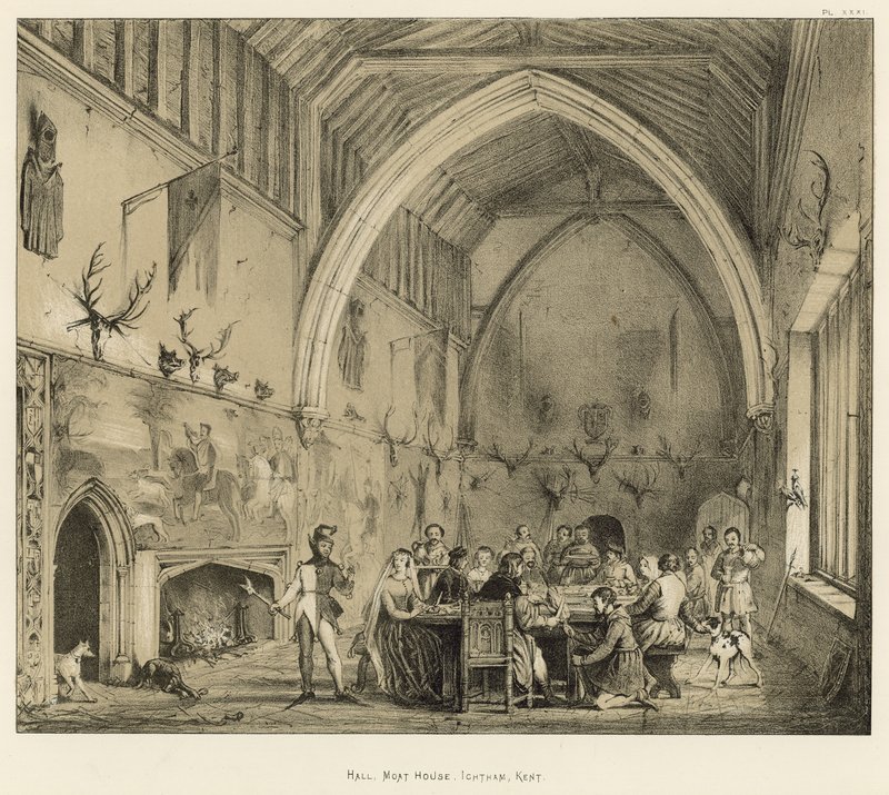 Halle, Moat House, Ightham, Kent von Joseph Nash