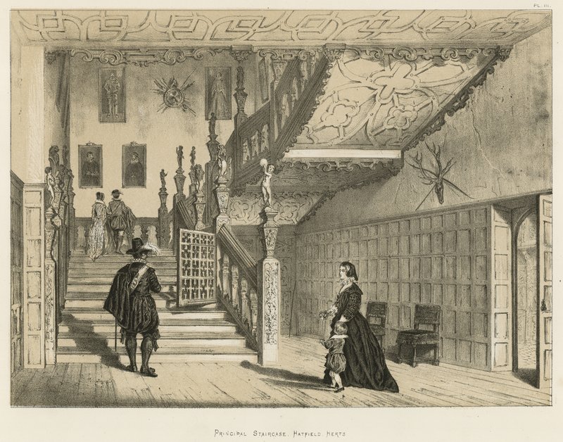 Haupttreppe, Hatfield, Herts von Joseph Nash