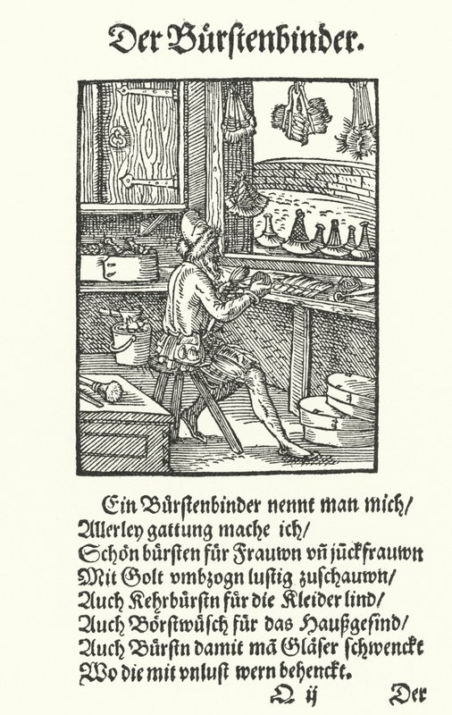 Der Bürstenmacher (Stich) von Jost (after) Amman
