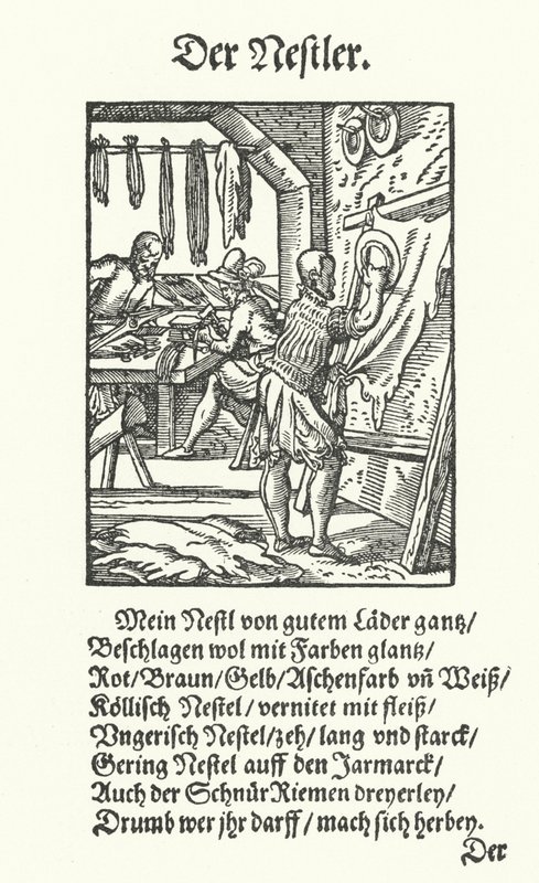 Der Lederriemenmacher (Stich) von Jost (after) Amman