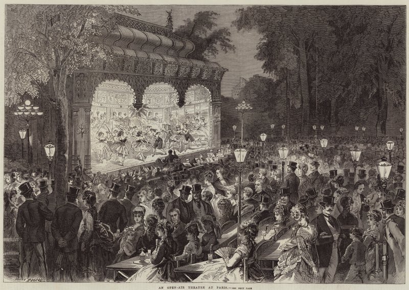 Ein Freilufttheater in Paris von Jules Pelcoq