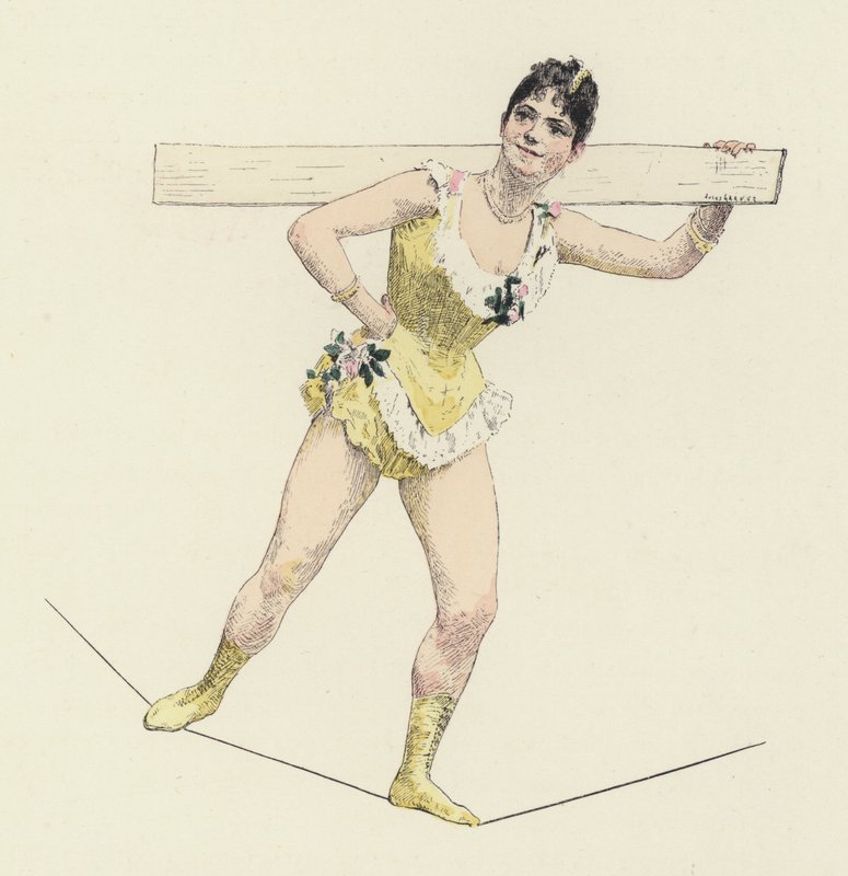 Hochseilartist (Farblithografie) von Jules Arsene (after) Garnier
