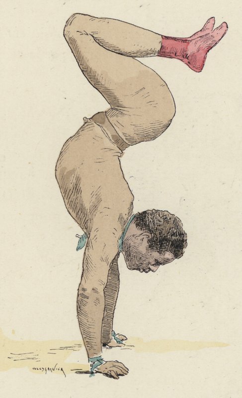 Zirkusgymnast macht Handstand von Jules Arsene Garnier