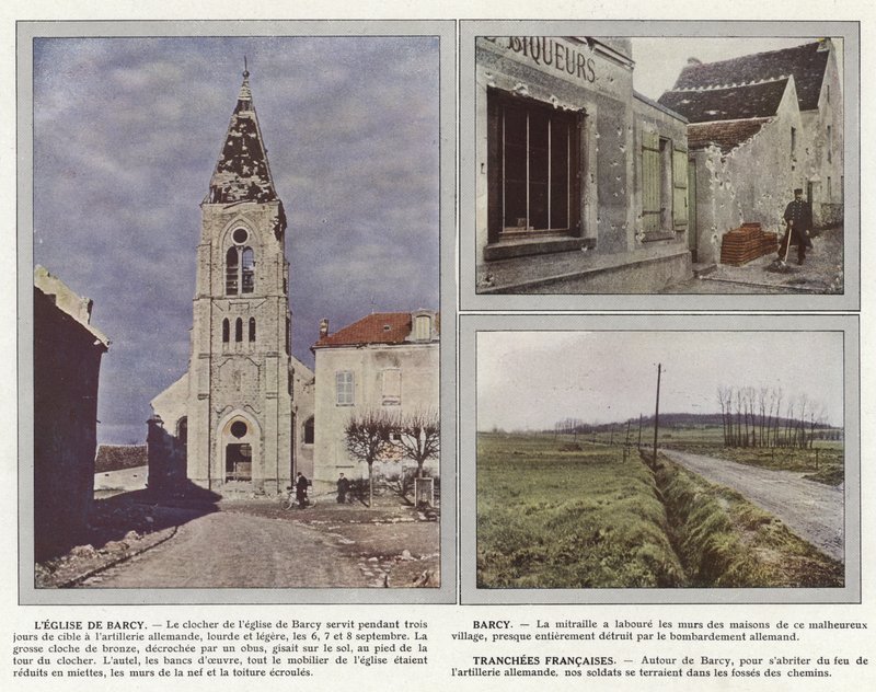 Die Kirche von Barcy, Barcy, französische Schützengräben von Jules Gervais Courtellemont