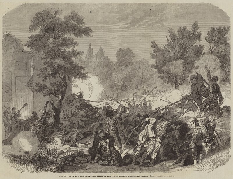 Die Schlacht von Volturno, der Kampf am Porta Romano, nahe Santa Maria von Konrad Grob