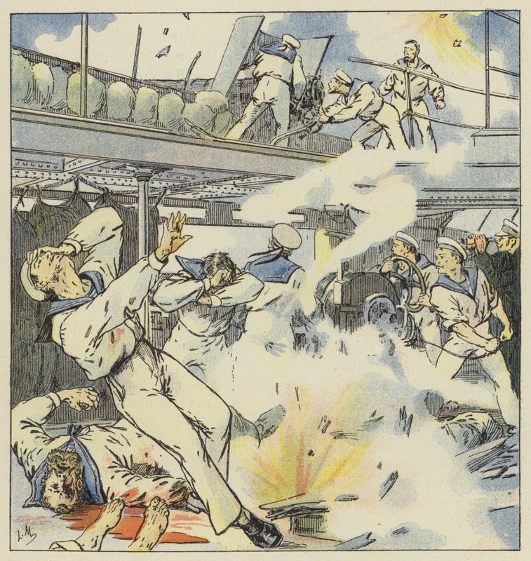Auf dem Kreuzer Bayan von L. Malespine