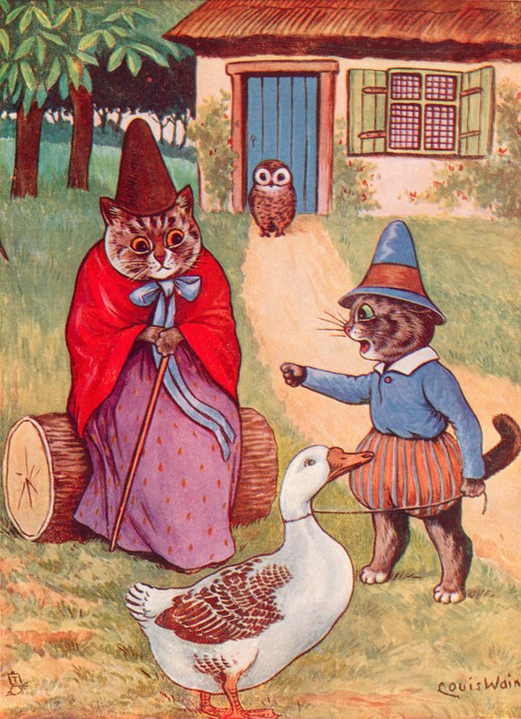 Mutter Gans zu Hause von Louis Wain